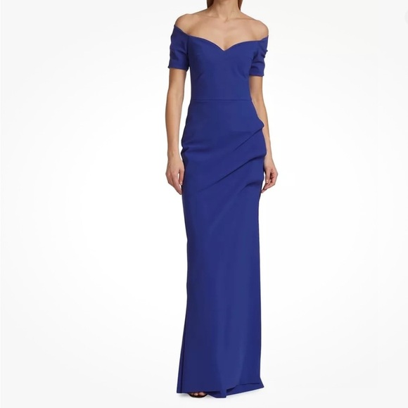 Chiara Boni Blue Off-Shoulder Dress - Picture 1 of 8